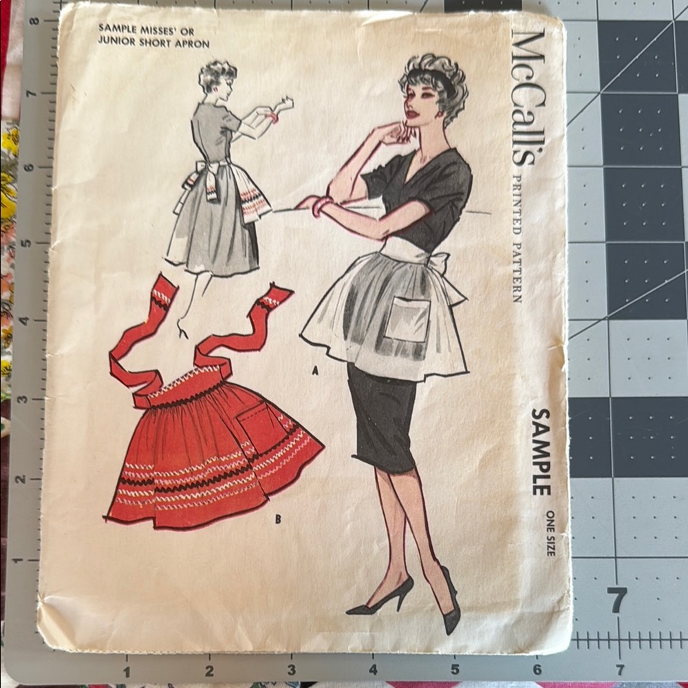 Vintage 1958 McCall’s Printed Apron Pattern – SAMPLE Edition – Misses’ or Junior